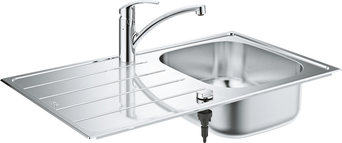 Grohe Einbauspüle-Set 31565SD1 86x50cm, 1 Becken, mit Einhebel-Spültischarmatur, Edelstahl