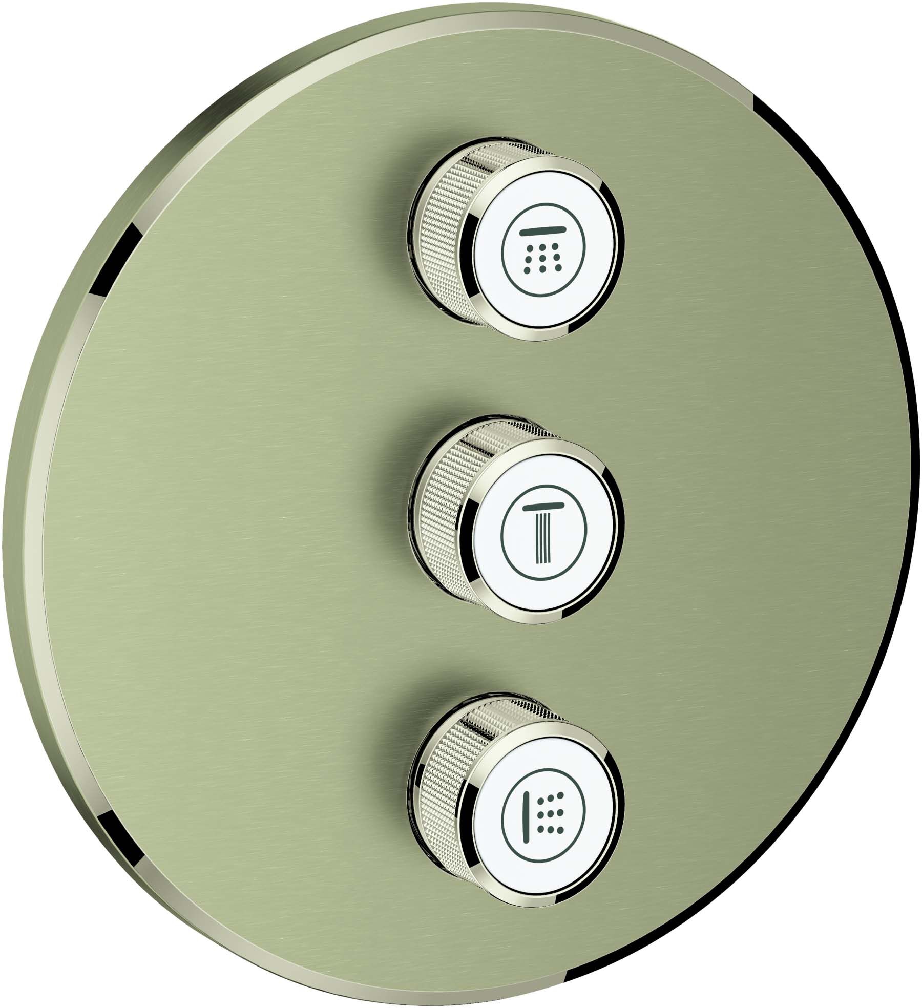 Grohe Grohtherm Smartcontrol Fertigmontageset 29122EN0 nickel gebürstet, rund, UP-Ventil 3-fach