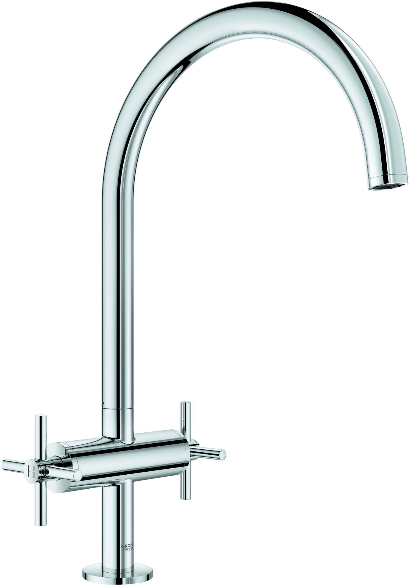 Grohe Atrio Spültisch-2-Griff-Armatur 30362000 chrom, mit C-Auslauf mit Mousseur