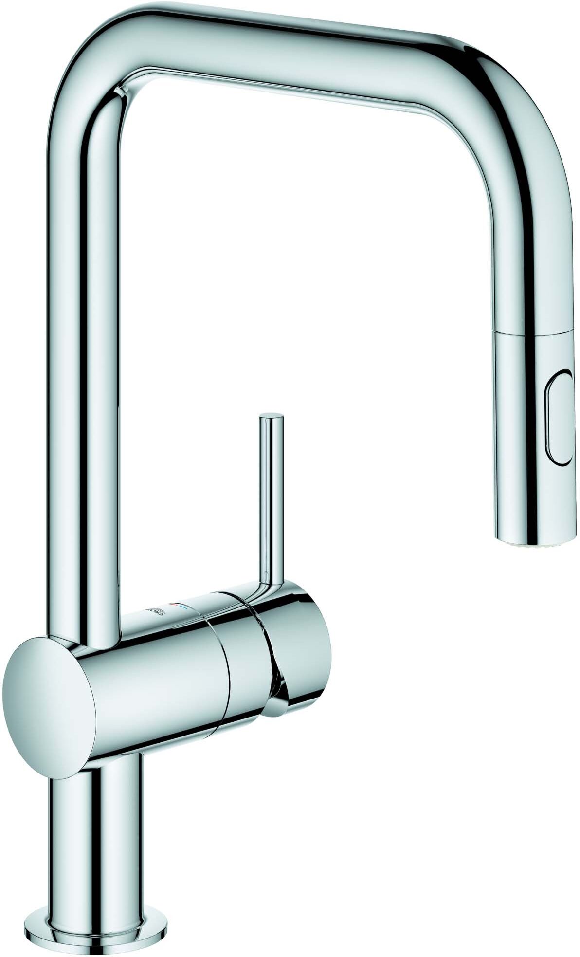 Grohe Minta Spültisch-Einhebelmischer 32322002 chrom, herausziehbare Dual-Spülbrause, U-Auslauf