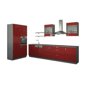 Höffner Küchenzeile ohne Elektrogeräte  Frankfurt ¦ rot