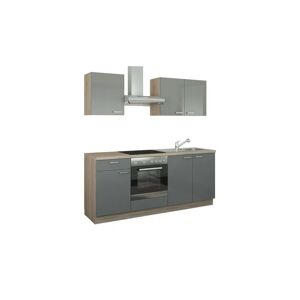 Höffner Küchenzeile mit Elektrogeräten  Binz ¦ rot ¦ Maße (cm): B: 200