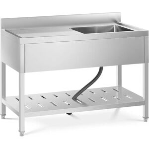 Royal Catering Spültisch - 1 Becken - Edelstahl - 49 x 42 x 24,5 cm RCSSS-120X60-S