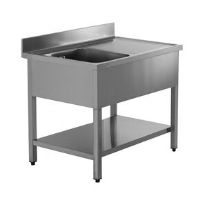 Inox E Inox GastroHero Spültisch ECO 15x7 mit 1 Becken links