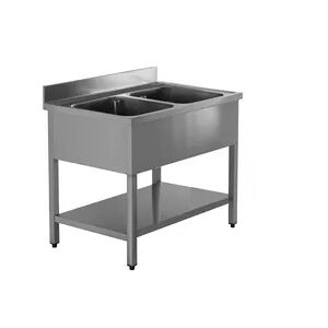 Inox E Inox GastroHero Spültisch ECO 12x6 mit 2 Becken