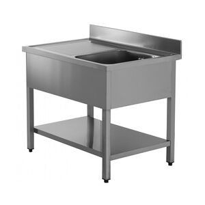 Inox E Inox GastroHero Spültisch ECO 15x7 mit 1 Becken rechts