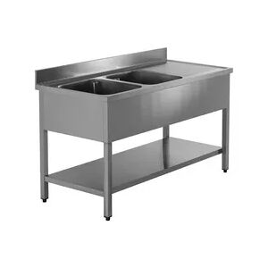 Inox E Inox GastroHero Spültisch ECO 15x7 mit 2 Becken links