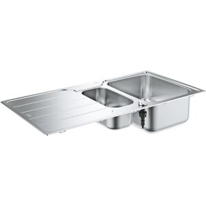 Grohe K500 Edelstahl-Einbauspüle 100 x 50 cm mit 1,5 Becken und Abtropffläche, reversible