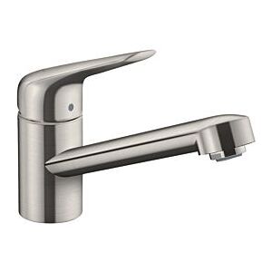 Hansgrohe Focus M42 Küchenarmatur 100 1jet 71808800 schwenkbarer Auslauf 360°, edelstahl-optik