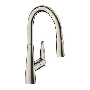 Hansgrohe Talis M51 Küchenarmatur 72817800 mit Ausziehbrause, 2jet, 4,7 l/min, Edelstahl-optik