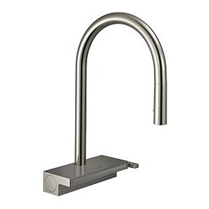 Hansgrohe Aquno Select M81 Küchenarmatur 73837800 mit Ausziehbrause, 3jet, Edelstahl Finish