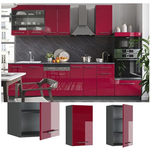 VICCO Hängeschrank 40 cm Bordeaux Hochglanz Küchenschrank Hängeschrank Küchenzeile Fame-Line