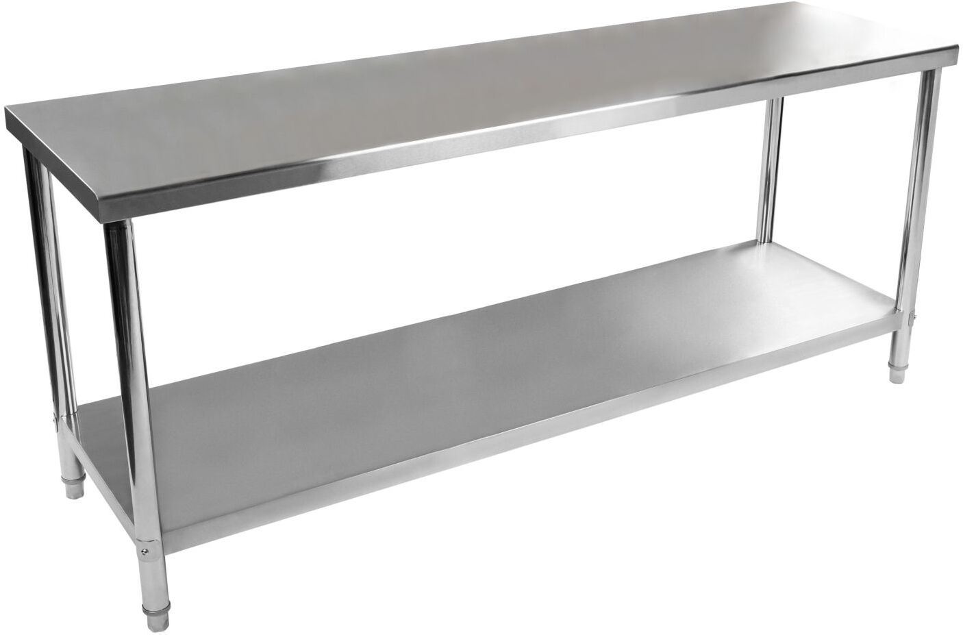 Royal Catering Edelstahl Arbeitstisch - 200 x 60 cm - 195 kg Tragkraft 10010494