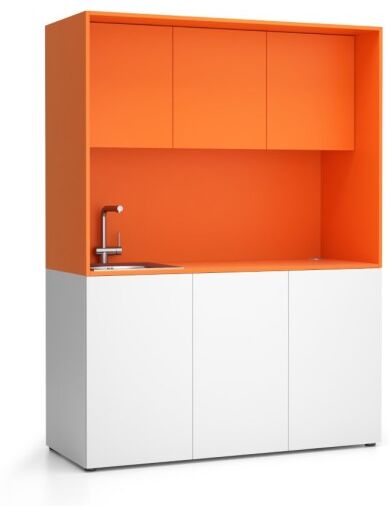 PLAN Büroküche nika mit waschbecken und wasserhahn 1481 x 600 x 2000 mm,