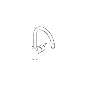 Grohe Concetto etgr køk udtr.m - etgr køkbat, C-tud, ethulsmontage, zero, supersteel 32663DC3