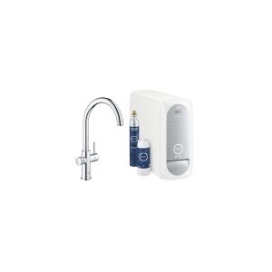 Grohe Blue Home Duo start kit - etgrebs armatur i krom med filterfunktion, C-tud, LED trykknap, WIFI/Bluetooth funktionalitet