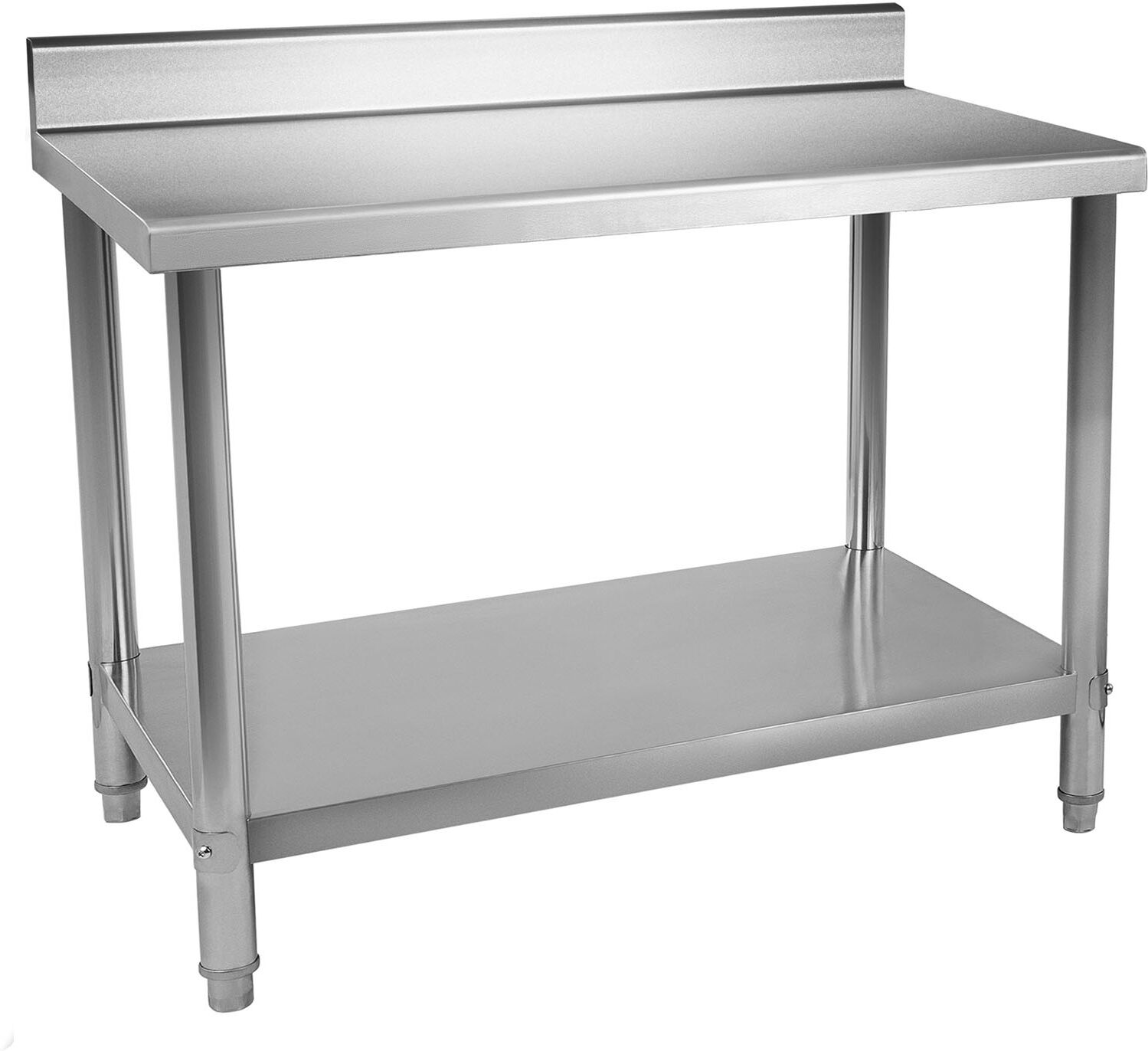 Royal Catering Stålbord - 120 x 70 - med bagkant - 143 kg