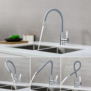 Auralum Grifo Cocina Monomando con Caño Flexible Manguera de