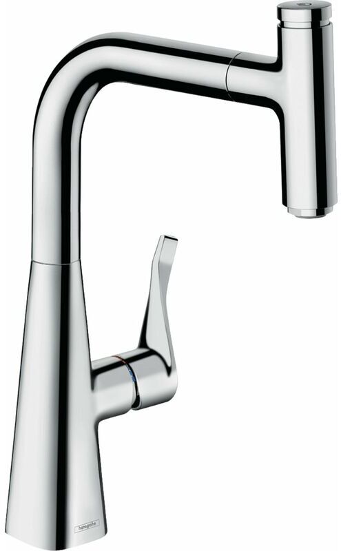 Hansgrohe Metris M71 Monomando de cocina 240, caño extraíble, 1jet,