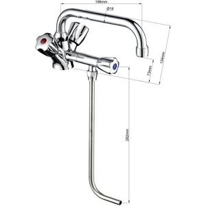 GGM GASTRO - Mitigeur monotrou avec 1 Tuyau de rinçage & 1 Robinet pivotant