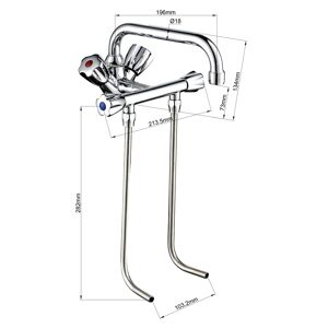 GGM GASTRO - Mitigeur monotrou avec 2 Tuyaux de rinçage & 1 Robinet pivotant