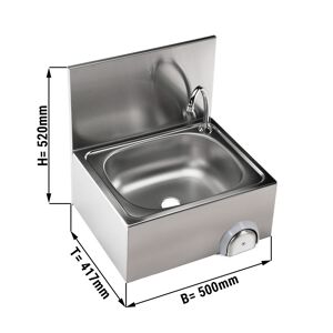 GGM GASTRO - ,Lave-mains 500x400mm avec robinet mitigeur (eau chaude et froide)