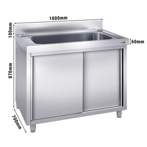 GGM Gastro - Evier a casseroles - 1000x700mm - avec 1 bac Argent