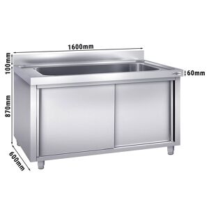 GGM Gastro - Evier a casseroles - 1600x600mm - avec 1 bac Argent