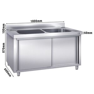 GGM Gastro - Evier a casseroles - 1800x600mm - avec 2 b Argent