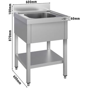 GGM Gastro - Evier ECO - 600x600mm - avec fond & 1 cuve Argent