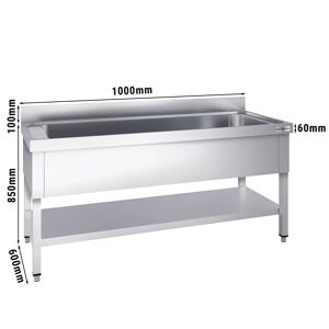 GGM Gastro - Evier a casseroles - 1000x600mm - avec fond & 1 bac Argent