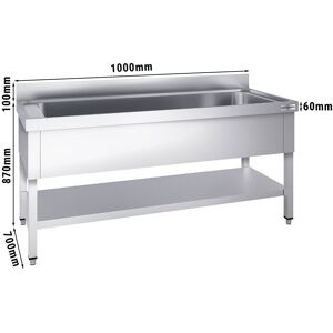 GGM Gastro - Evier a casseroles - 1000x700mm - avec fond & 1 bac Argent