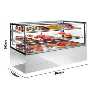 GGM GASTRO - Vitrine à pâtisserie - 1800mm - avec éclairage LED & 2 étagères