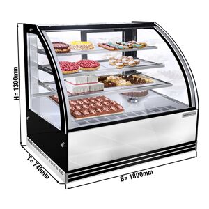 GGM GASTRO - Vitrine à pâtisserie - 1800mm - avec éclairage LED & 3 étagères