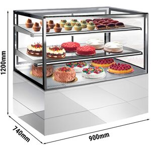 GGM GASTRO - Vitrine à gâteaux - 900mm - avec éclairage LED - avec 2 étagères