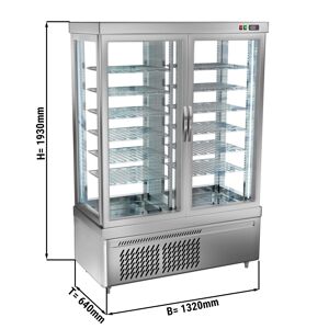 GGM GASTRO - Vitrine panoramique de congélation - 935 litres - 1320mm - 12 étagères - Argenté