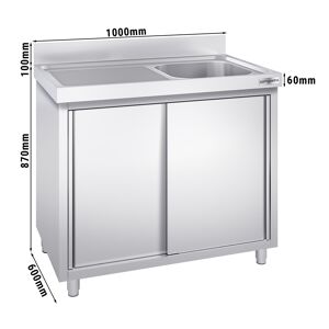 GGM GASTRO - Evier PREMIUM - 1000x600mm - avec 1 bac à droite