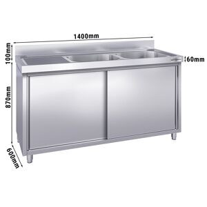 GGM GASTRO - Evier PREMIUM - 1400x600mm - avec 2 bacs à droite