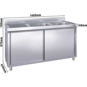 GGM GASTRO - Evier PREMIUM - 1600x600mm - avec 2 bacs à droite