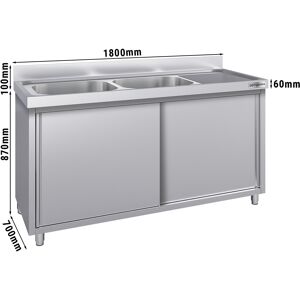 GGM GASTRO - Evier ECO - 1800x700mm - avec 2 bacs à gauche