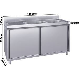 GGM GASTRO - Evier ECO - 1800x700mm - avec 2 bacs à droite