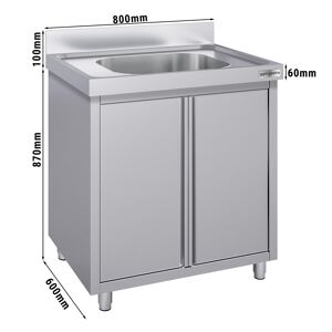 GGM GASTRO - Evier ECO - 800x600mm - avec 1 bac