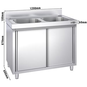 GGM GASTRO - Evier PREMIUM - 1200x600mm - avec 2 bacs au centre