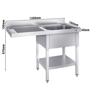 GGM GASTRO - Evier pour lave-vaisselle - 1200x700mm - avec 1 bac à droite