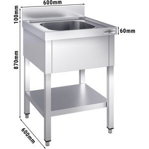 GGM GASTRO - Evier PREMIUM - 600x600mm - avec fond & 1 cuve