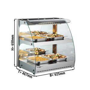 GGM GASTRO - Vitrine chauffante avec 2 étagères - 620mm - Inox