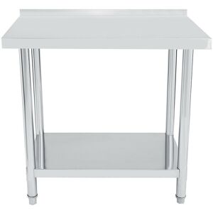 Bc-elec - WT2436B Table de cuisine, plan de travail avec rebord en inox 90x60cm, idéal cuisine, restaurant, gastronomie, table de découpe