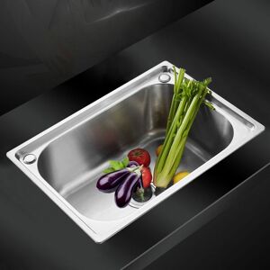 SIFREE Evier de cuisine carré - Cuisine lavabo évier inox 1 bac - 504020 CM - Publicité