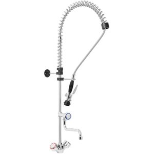 - Robinet Mélangeur De Cuisine à Ressort + Douchette Flexible Laiton Chromé 250mm