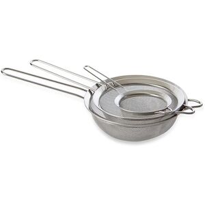 Set de 3 passoires a mailles fines en inox 10, 16, 18 cm Mathon [Gris metallise]